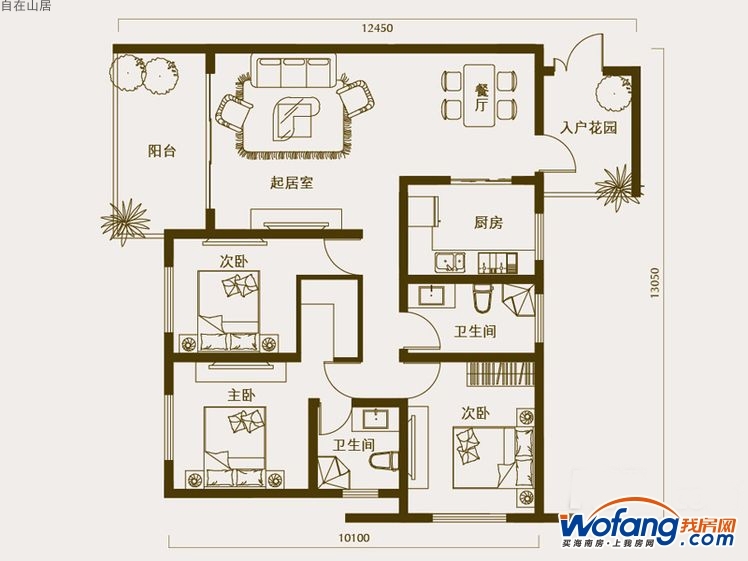 高层两梯五户b户型